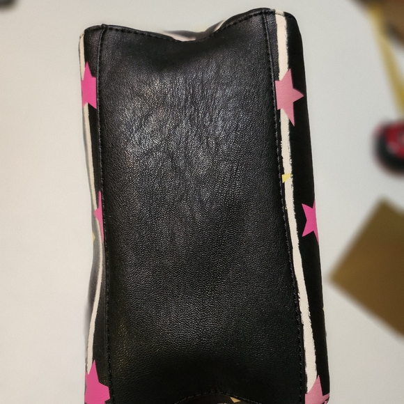 Betsey Johnson Pink and Black Shoulder Bag with Gold Accents - Picture 8 of 13